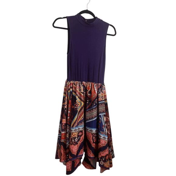 New York & Company Womens Dress XS Purple Paisley - Picture 2 of 3